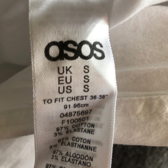 ASOS White Long Sleeve ButtonUp Collared Top SzSm - Picture 12 of 12